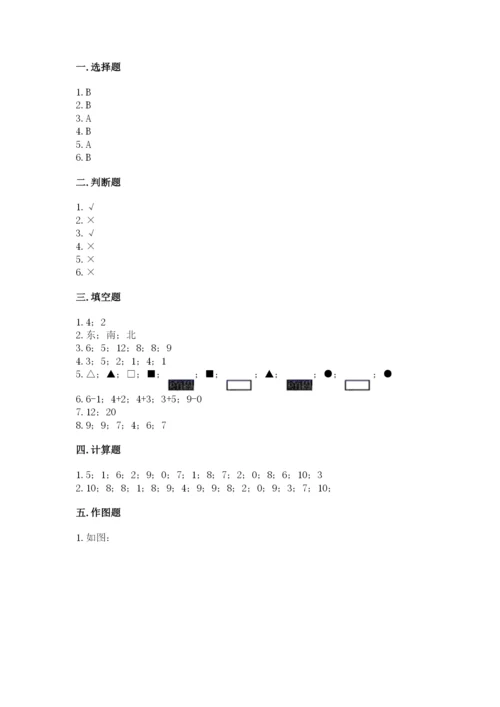 小学数学试卷一年级上册数学期末测试卷【模拟题】.docx