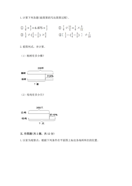 人教版六年级上册数学期末检测卷附答案（综合卷）.docx