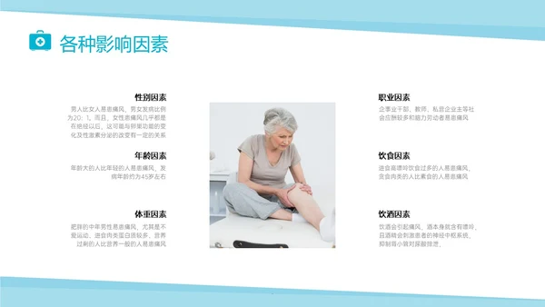 蓝色实拍商务风痛风性关节炎护理ppt