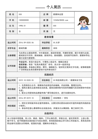 个人求职简历