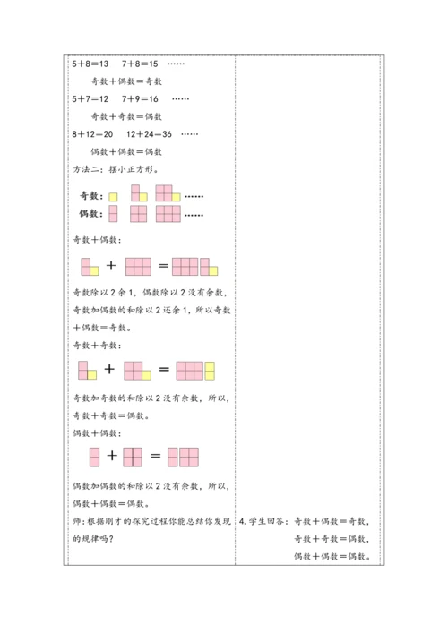 大单元教学【核心素养目标】2.6  奇偶性（表格式）教学设计