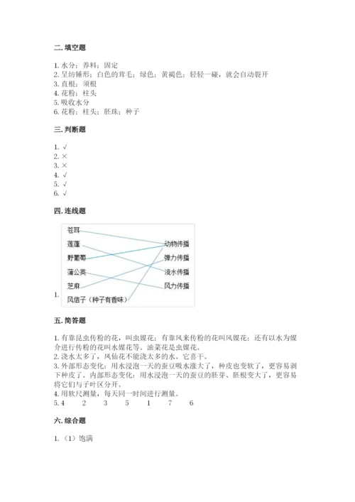 科学四年级下册第一单元《植物的生长变化》测试卷有答案.docx