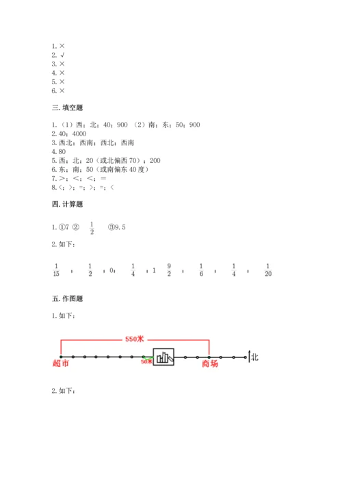 人教版六年级上册数学 期中测试卷及参考答案（夺分金卷）.docx