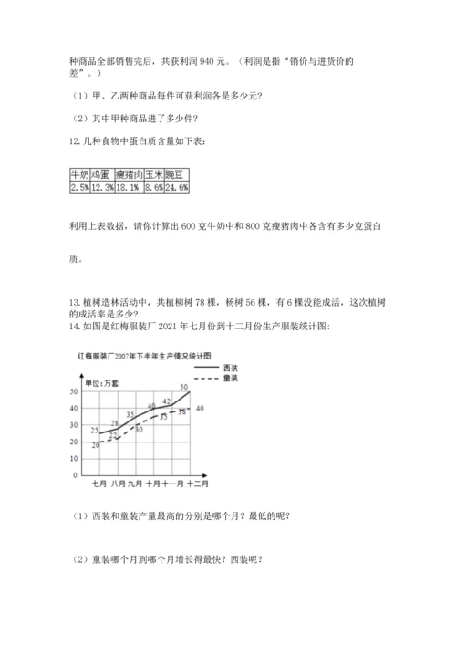 六年级小升初数学解决问题50道a4版.docx