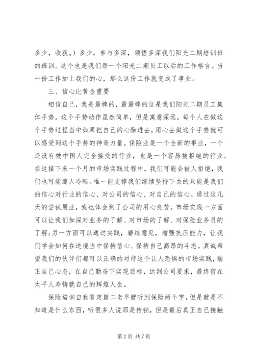 保险培训自我鉴定.docx