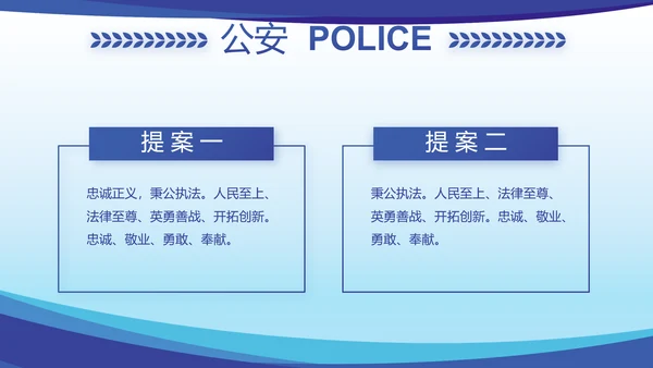 蓝色大气公安民警思想总结汇报动态PPT模板