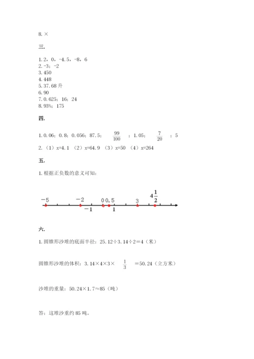 小学数学六年级下册竞赛试题含完整答案（夺冠）.docx
