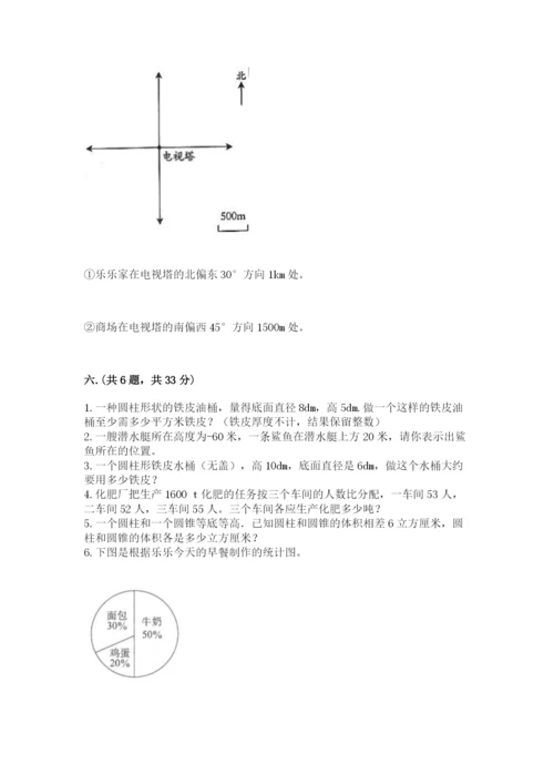 小学六年级数学期末自测题含答案【培优】.docx