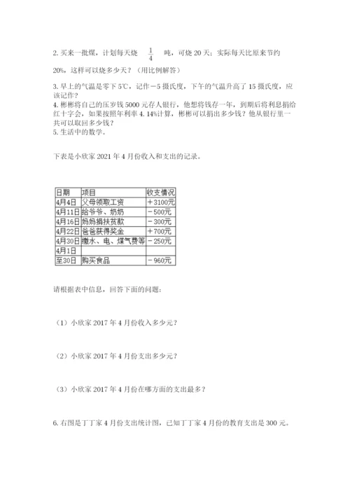 冀教版小学六年级下册数学期末综合素养测试卷【轻巧夺冠】.docx