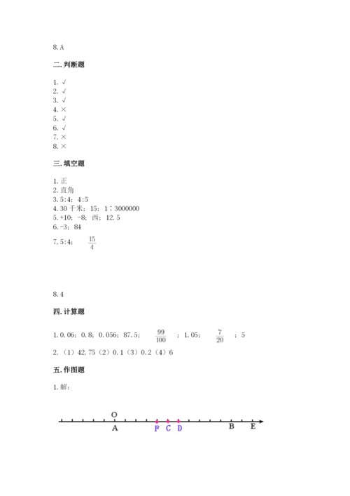 沪教版数学六年级下册期末检测试题附答案【黄金题型】.docx