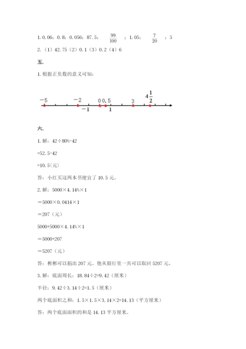 苏教版数学小升初模拟试卷附参考答案（轻巧夺冠）.docx