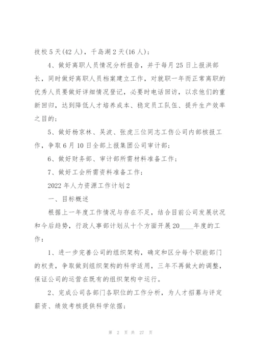 2022年人力资源工作计划5篇.docx