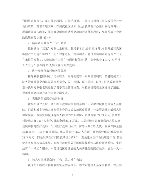 精编之民政局上半年工作总结范文.docx