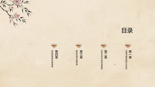 中国风水墨工笔非遗美食保护PPT模板