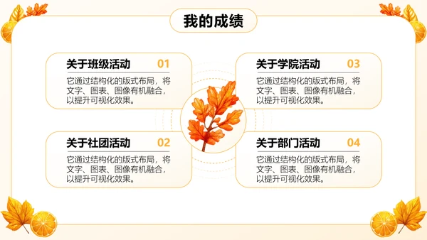 橙色小清新班委竞选自我介绍PPT模板