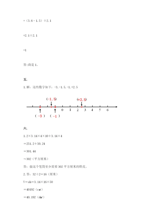 小学六年级升初中模拟试卷（突破训练）.docx