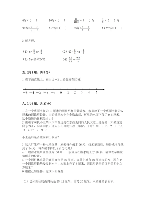 人教版数学六年级下册试题期末模拟检测卷【精选题】.docx