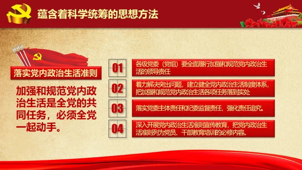 解读学习新党内政治生活若干准则PPT模板