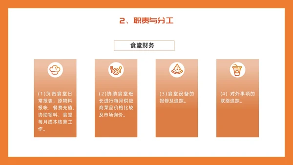 橙色简约插画风食堂管理培训PPT课件