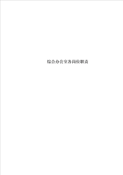 综合办公室各岗位职责00002