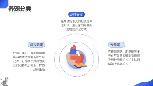 蓝色扁平风宠物主题班会PPT模板