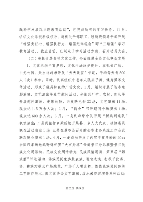 文化体育局工作总结及工作计划 (2).docx