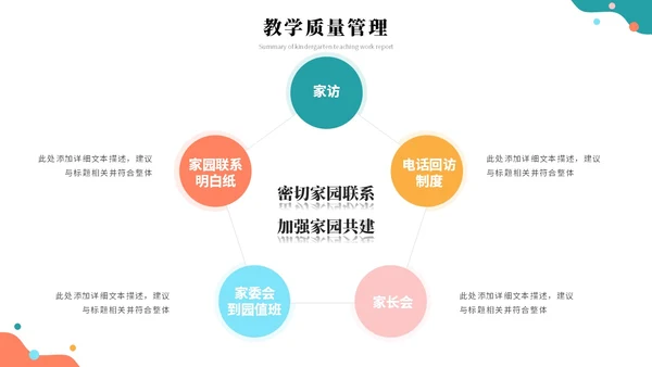 简约多彩活泼幼儿园工作汇报幼师工作总结报告ppt模板