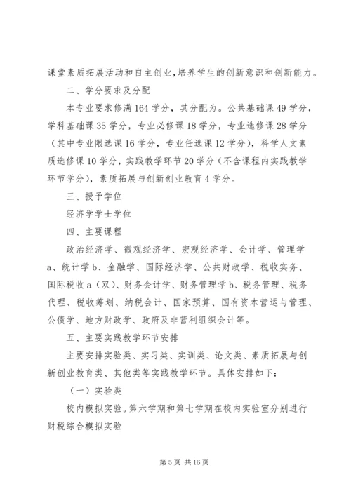 金融专业培养方案.docx