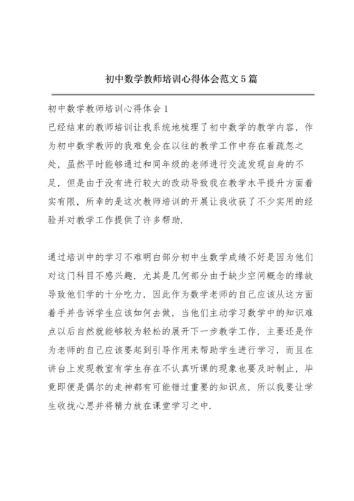 初中数学教师培训心得体会范文5篇.docx