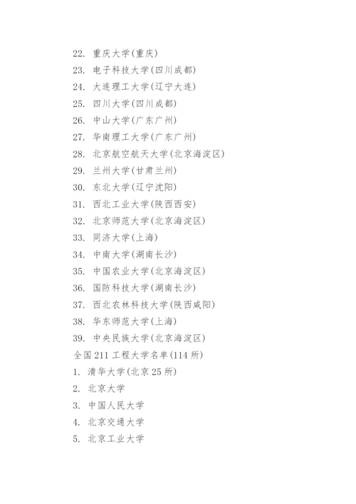 2023全国211和985大学名单(完整版).docx