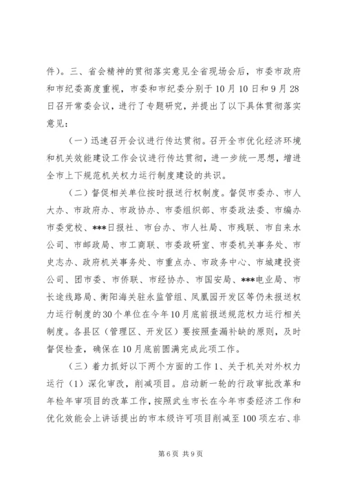 关于全省规范机关内部权力运行现场会议精神传达贯彻意见 (2).docx