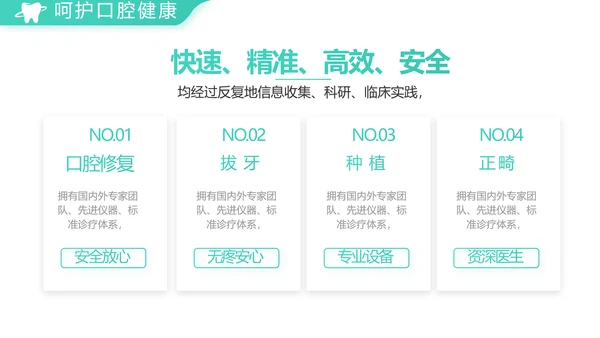 蓝色简约口腔牙科医院介绍工作总结PPT