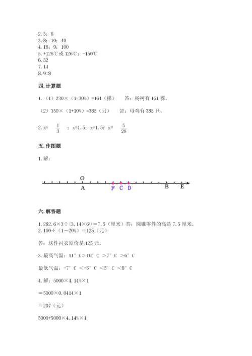 兰溪市六年级下册数学期末测试卷及1套完整答案.docx