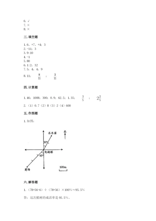 冀教版六年级下册期末真题卷带答案（培优）.docx