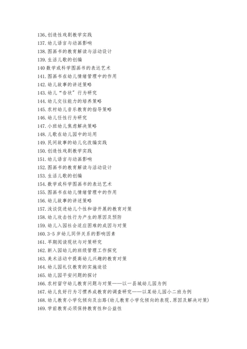 毕业论文选题参考