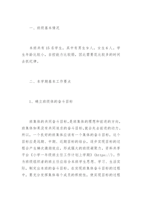 小学一年级班主任工作计划上学期.docx