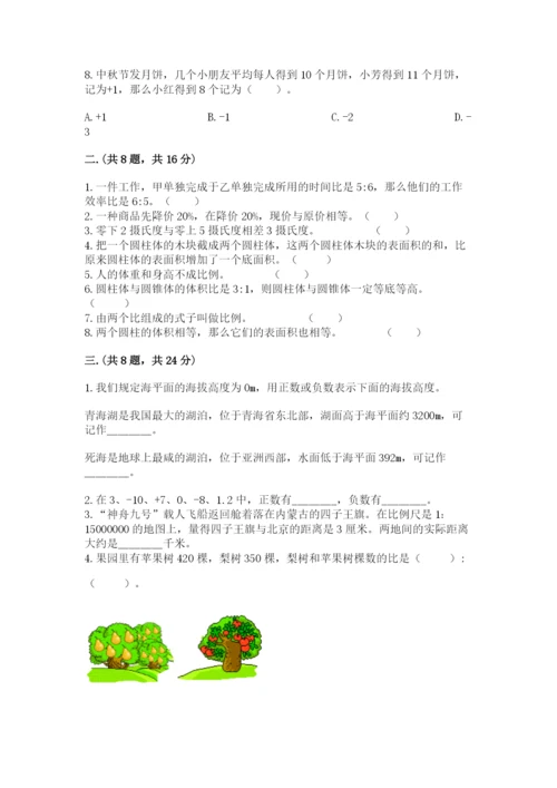 苏教版六年级数学小升初试卷附参考答案【考试直接用】.docx