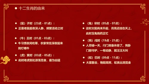 红色中国风十二生肖通用PPT模板