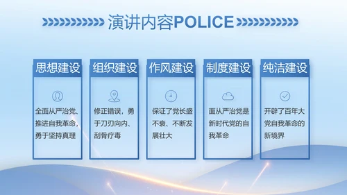 蓝色大气公安机关年终工作总结动态PPT