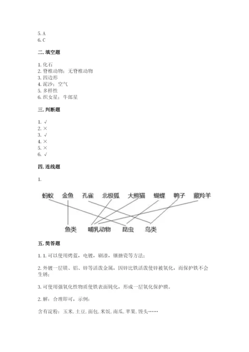 教科版科学六年级下册期末测试卷带答案（考试直接用）.docx