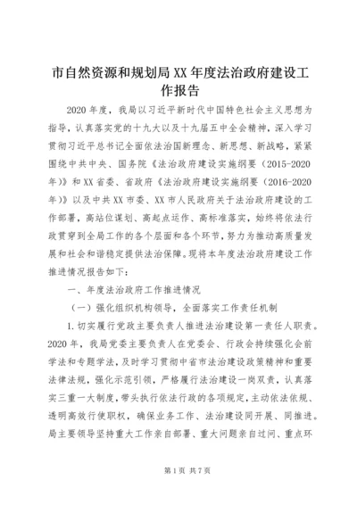 市自然资源和规划局XX年度法治政府建设工作报告.docx