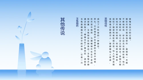 蓝色渐变矢量国风中秋节介绍PPT模板