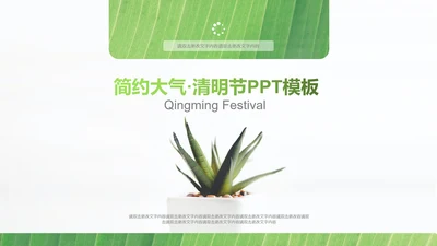 简约大气清明节PPT模板