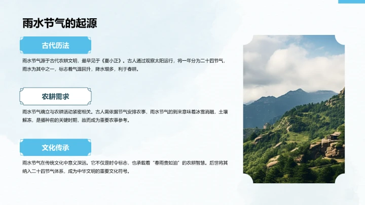 二十四节气雨水PPT模板