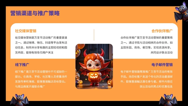 橙黄色卡通风万圣节活动营销方案PPT