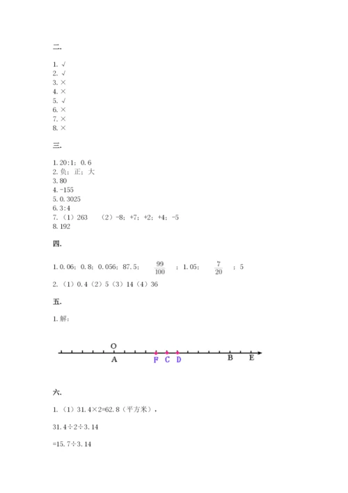 沪教版六年级数学下学期期末测试题含完整答案【必刷】.docx