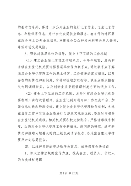 企业登记管理工作意见.docx