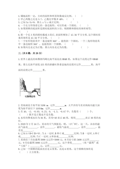 浙教版数学小升初模拟试卷含答案（能力提升）.docx