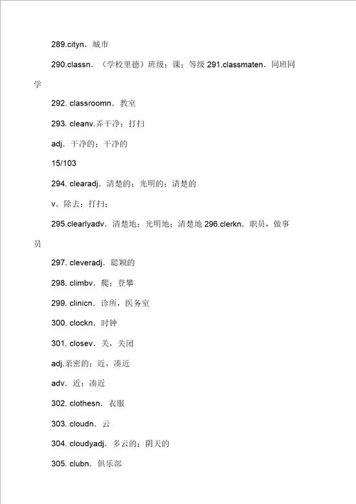 上海中考英语考纲词汇全