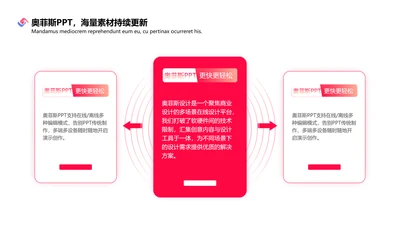 红色简约总分关系2项PPT单页